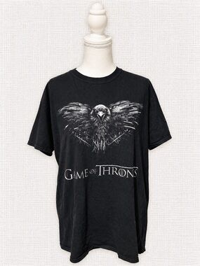2016 HBO Game of Thrones Raven Graphic T-Shirt Black Men’s L 21” PTP